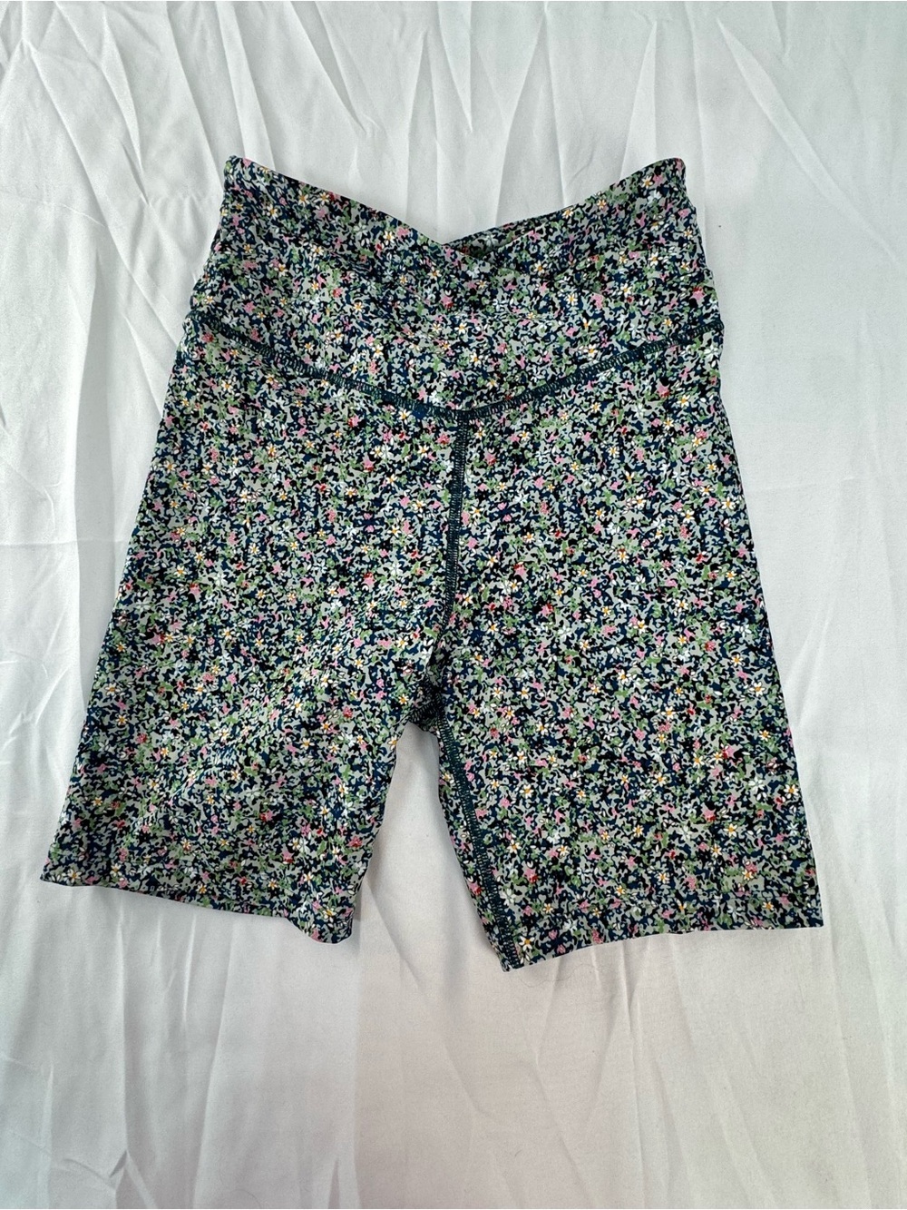 Floral Active High-Rise Bike Shorts - Black Multi